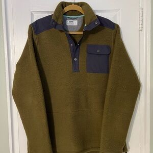 Jetty Olive/Charcoal Heavyweight Fleece Pullover